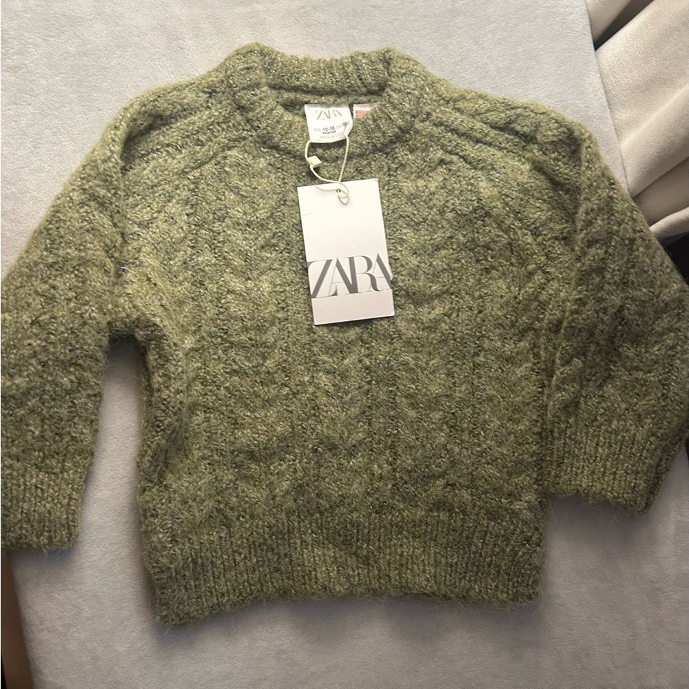 Zara Kids Olive Knit Sweater